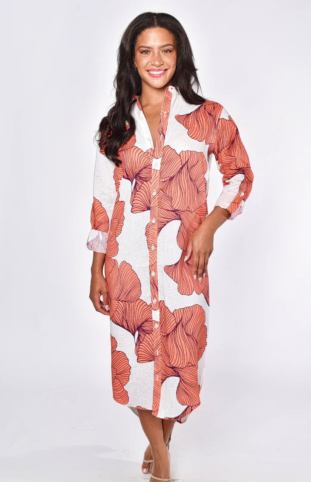 Pink Ginko Midi Dress
