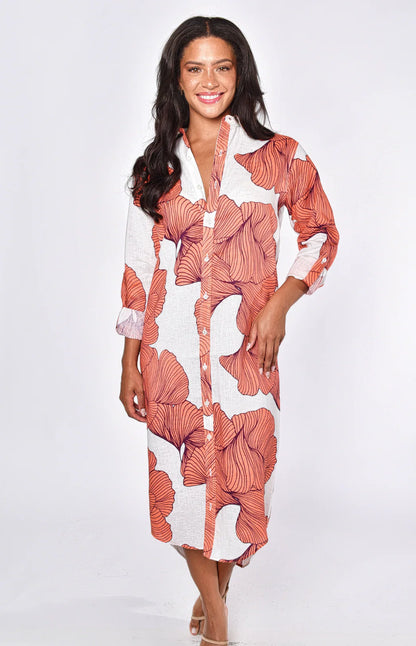 Pink Ginko Midi Dress