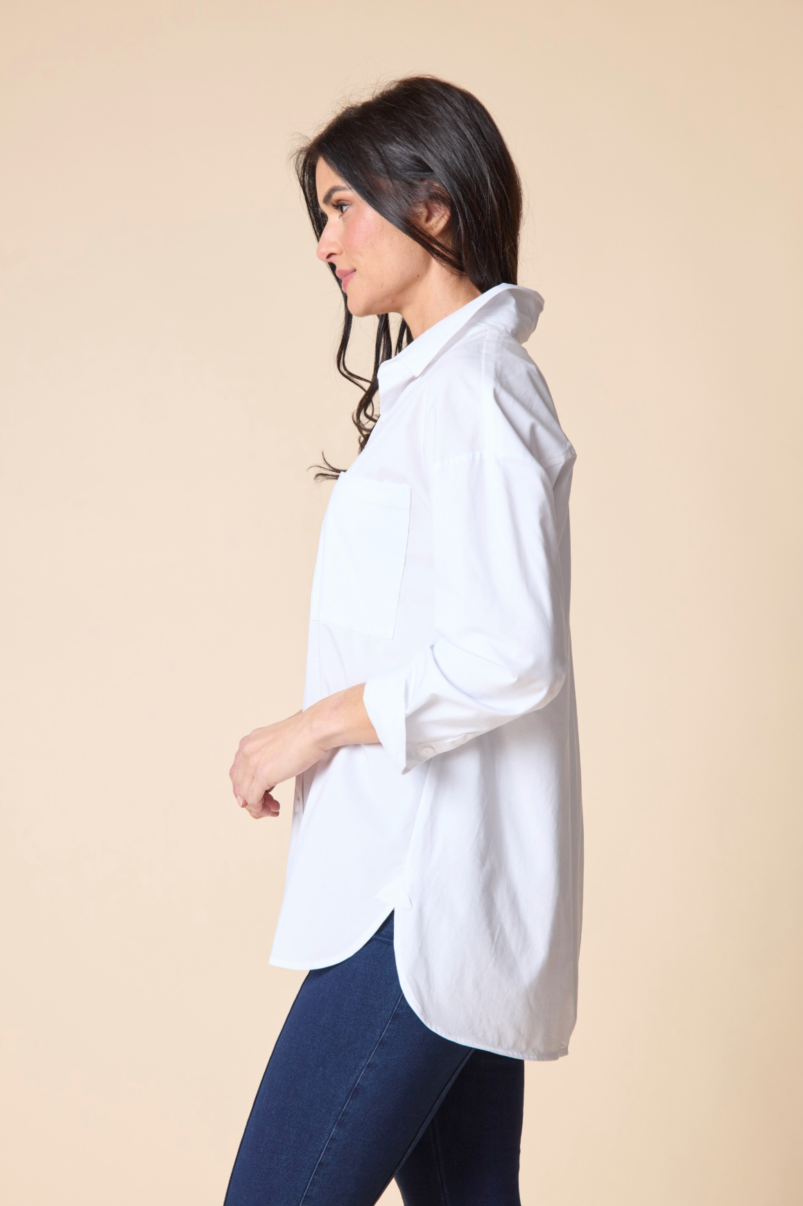 Knit Mix Boyfriend Shirt