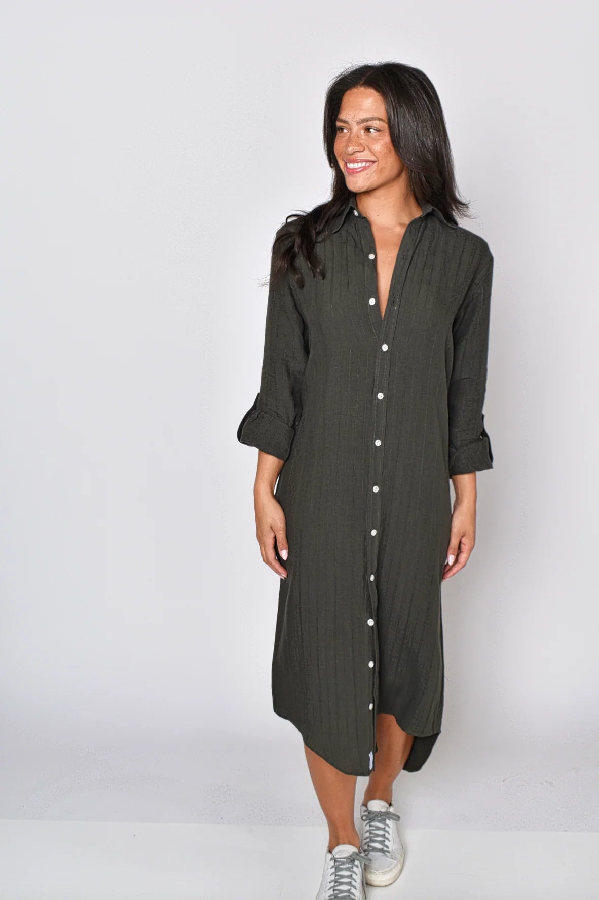 Olive Green Jaquard Midi