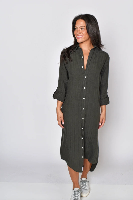 Olive Green Jaquard Midi