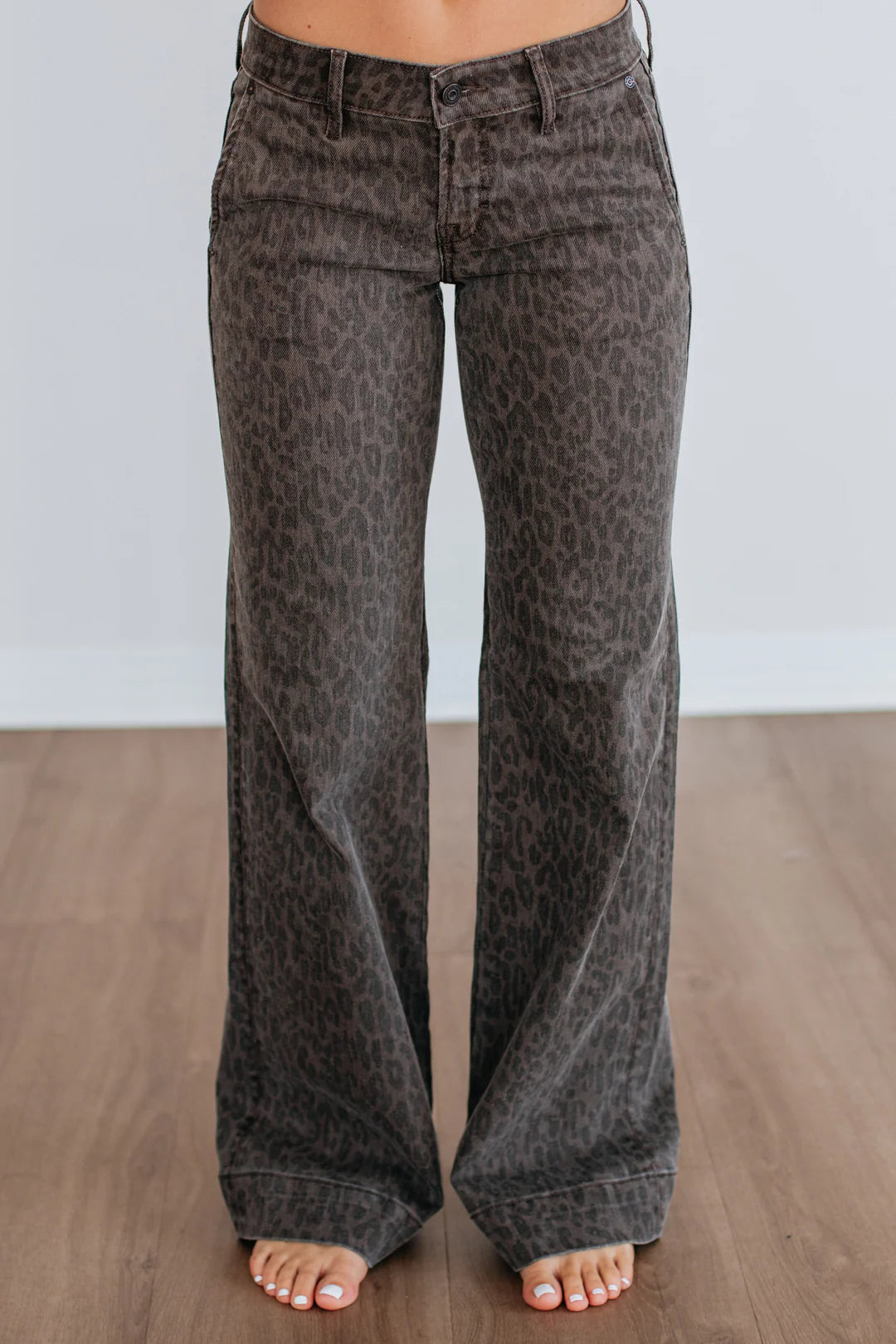 33" Inseam Happi LR Comfort Flare Trouser - Brown Cheetah