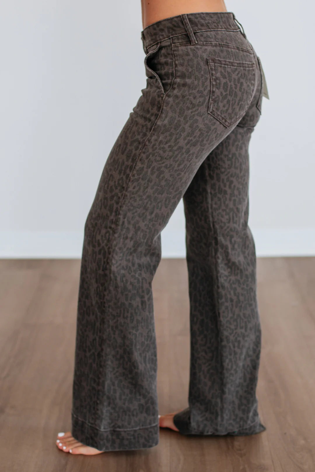 33" Inseam Happi LR Comfort Flare Trouser - Brown Cheetah