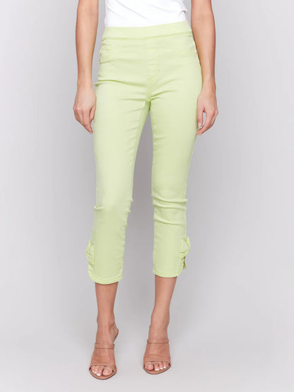 Side Knot Cropped Pant - Keylime - BAY WINDOW