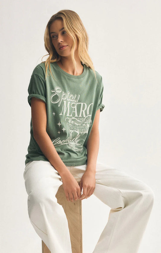 Spicy Marg Boyfriend Tee - Hunter Green - BAY WINDOW