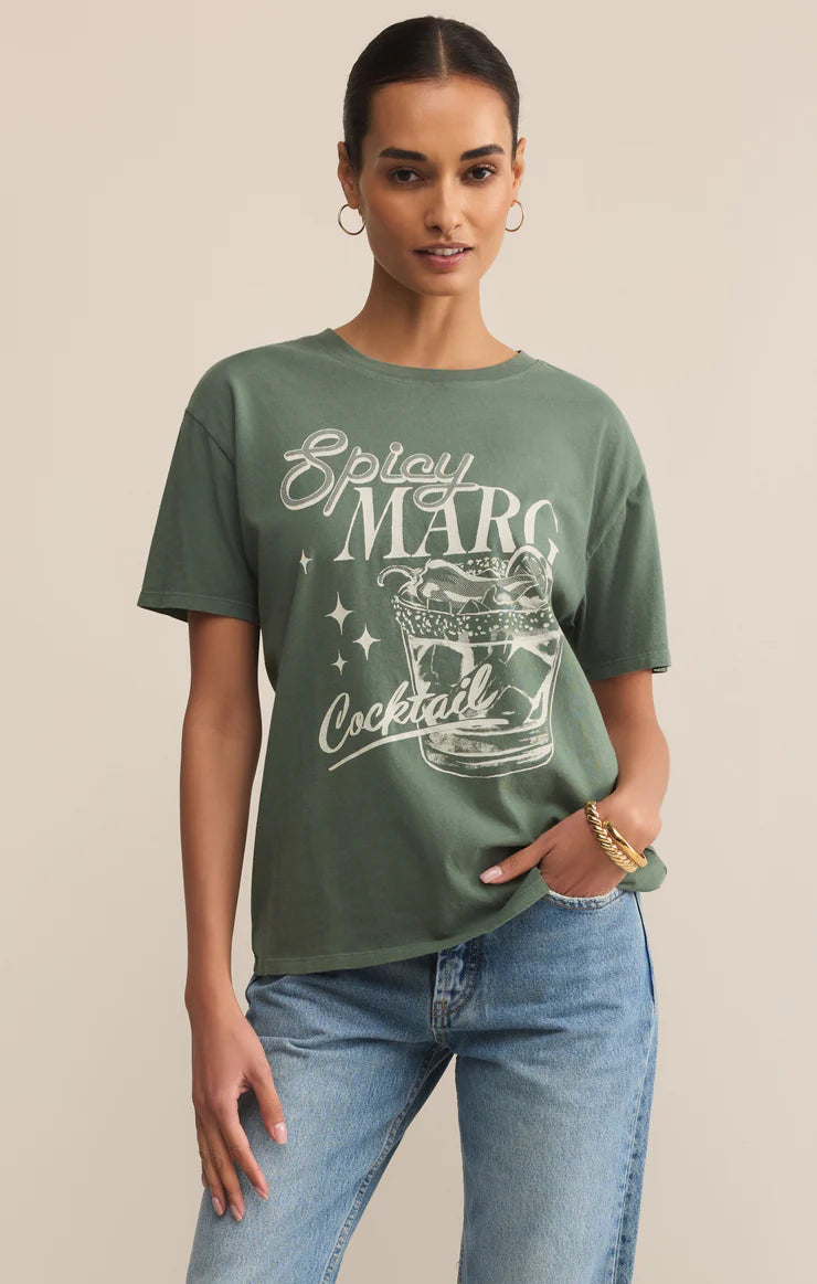 Spicy Marg Boyfriend Tee - Hunter Green - BAY WINDOW