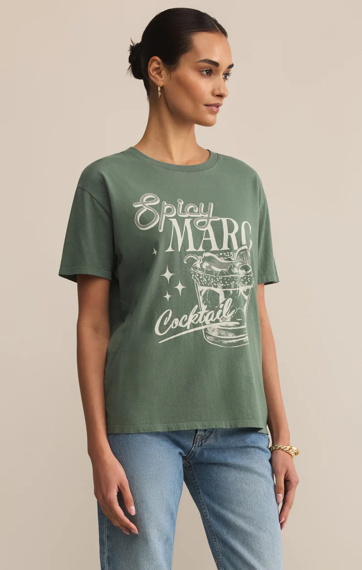 Spicy Marg Boyfriend Tee - Hunter Green - BAY WINDOW