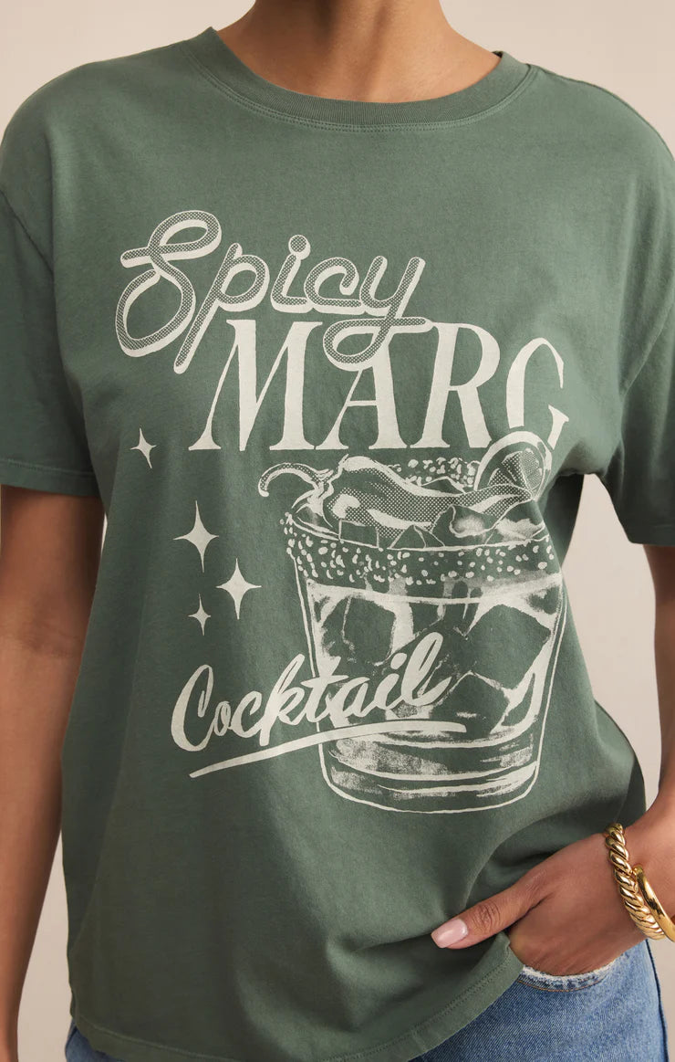 Spicy Marg Boyfriend Tee - Hunter Green - BAY WINDOW