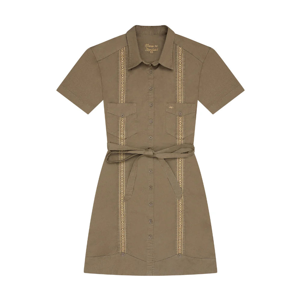 Tejas Guayabera Dress - Agave Oro - BAY WINDOW