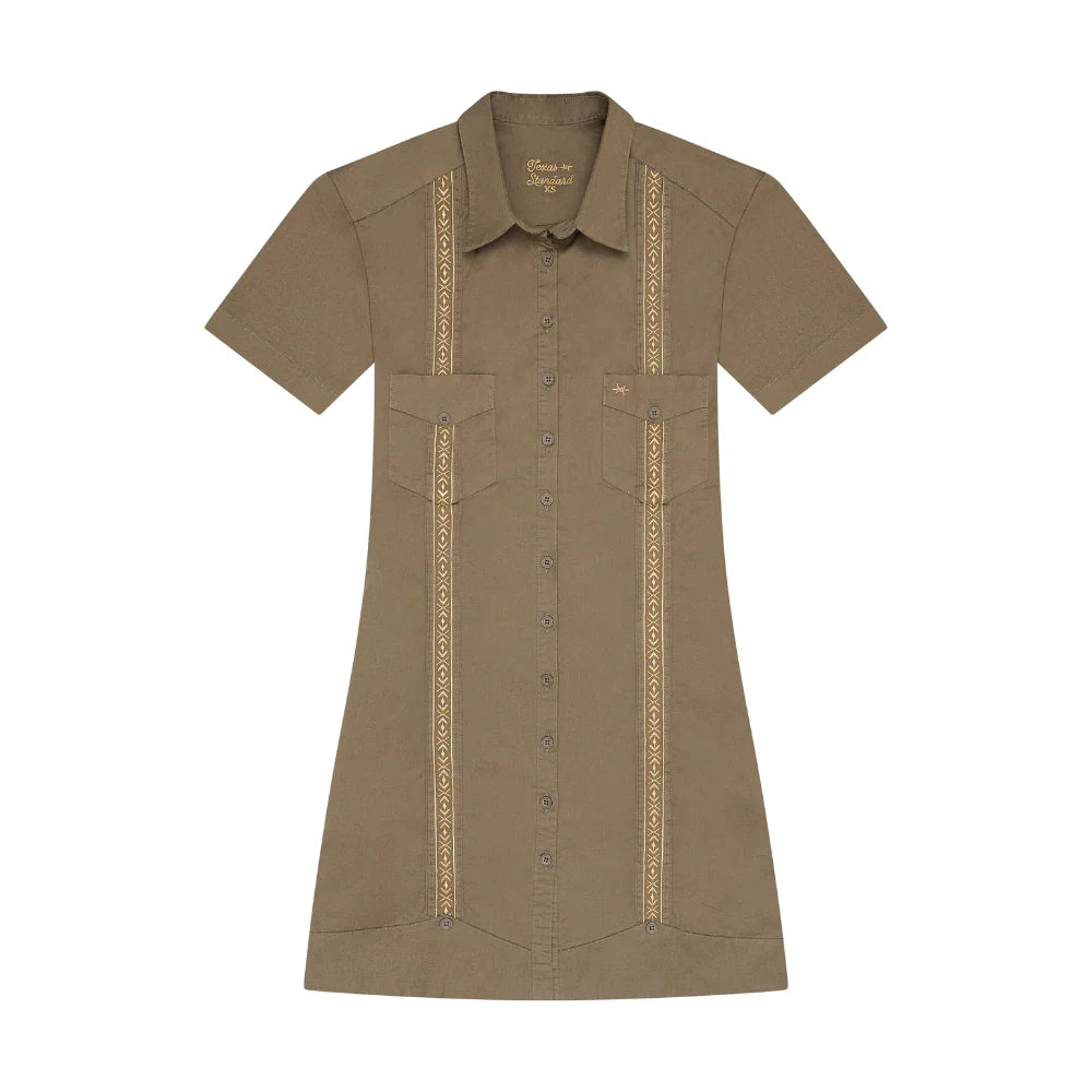 Tejas Guayabera Dress - Agave Oro - BAY WINDOW