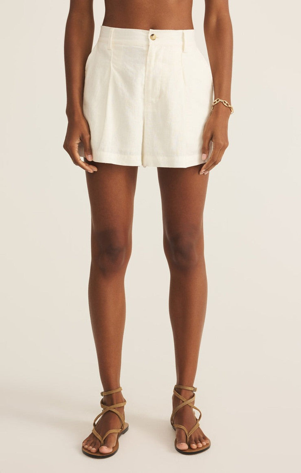 Topanga Linen Short - White - BAY WINDOW