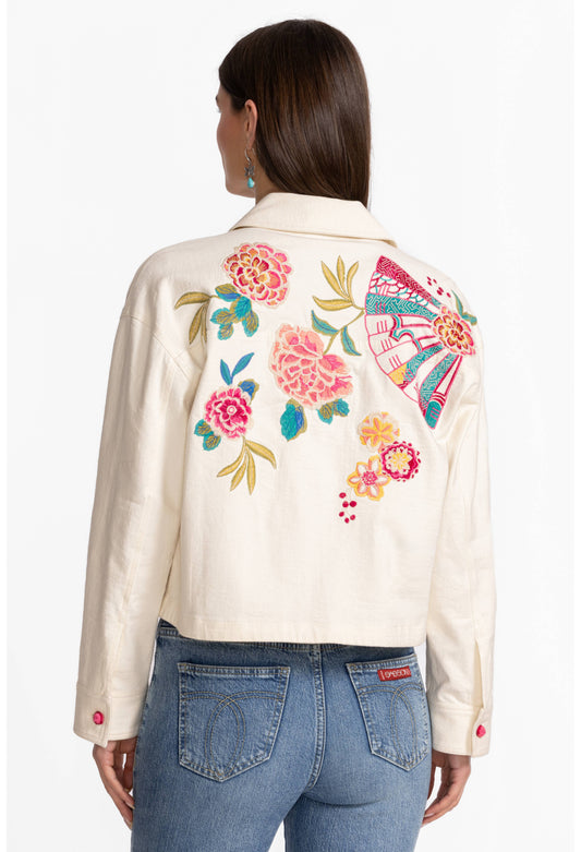 Crochet Cropped Denim Jacket - Udine - BAY WINDOW