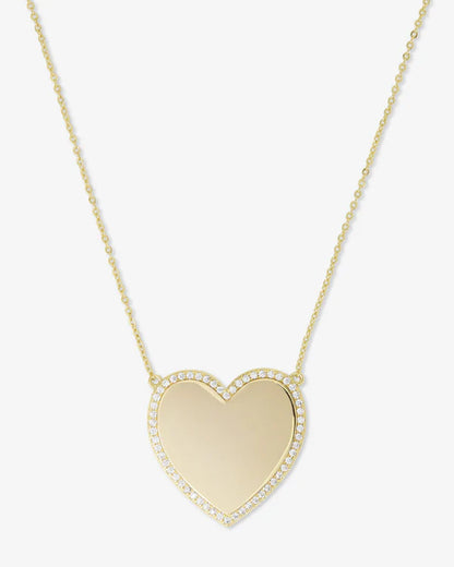 You Have My Heart Pave Necklace 15' - BAY WINDOW