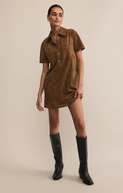 Authentic Suede Mini Dress - Coconut - BAY WINDOW