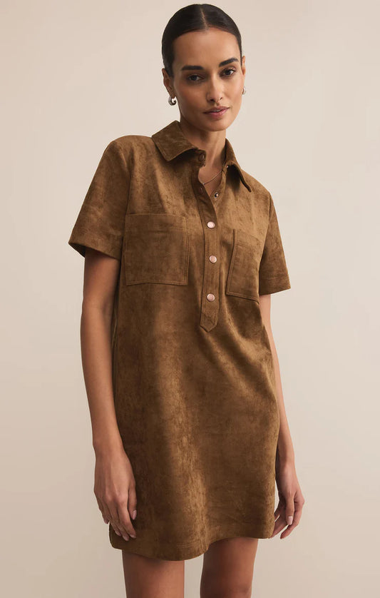 Authentic Suede Mini Dress - Coconut - BAY WINDOW