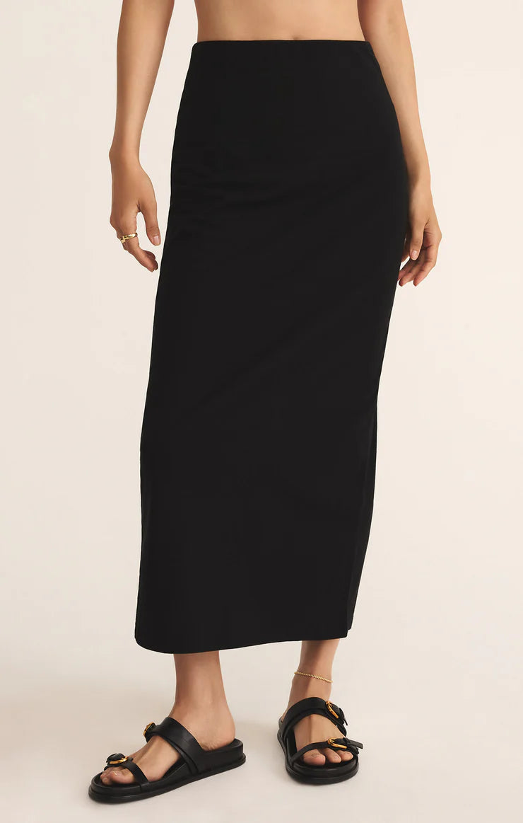Gail Midi Skirt - True Black - BAY WINDOW