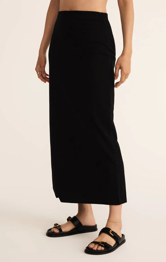 Gail Midi Skirt - True Black - BAY WINDOW