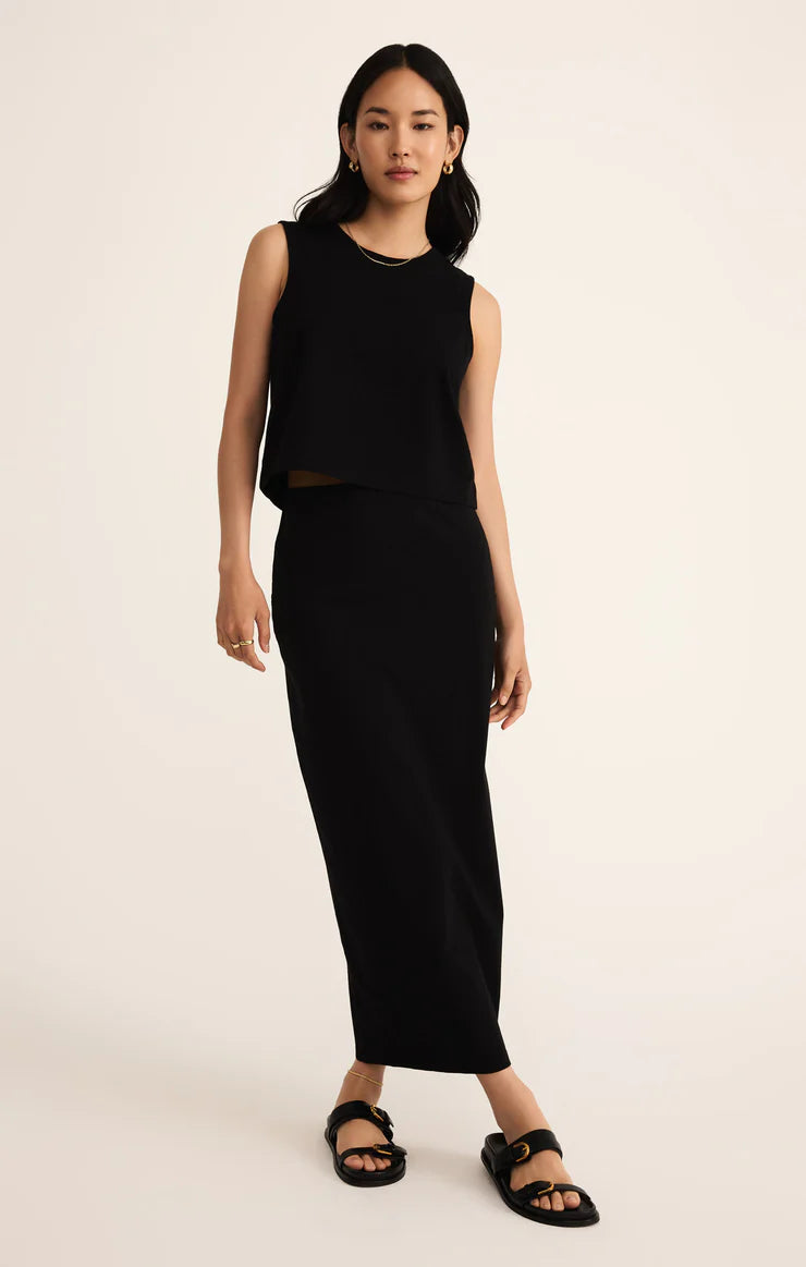 Gail Midi Skirt - True Black - BAY WINDOW