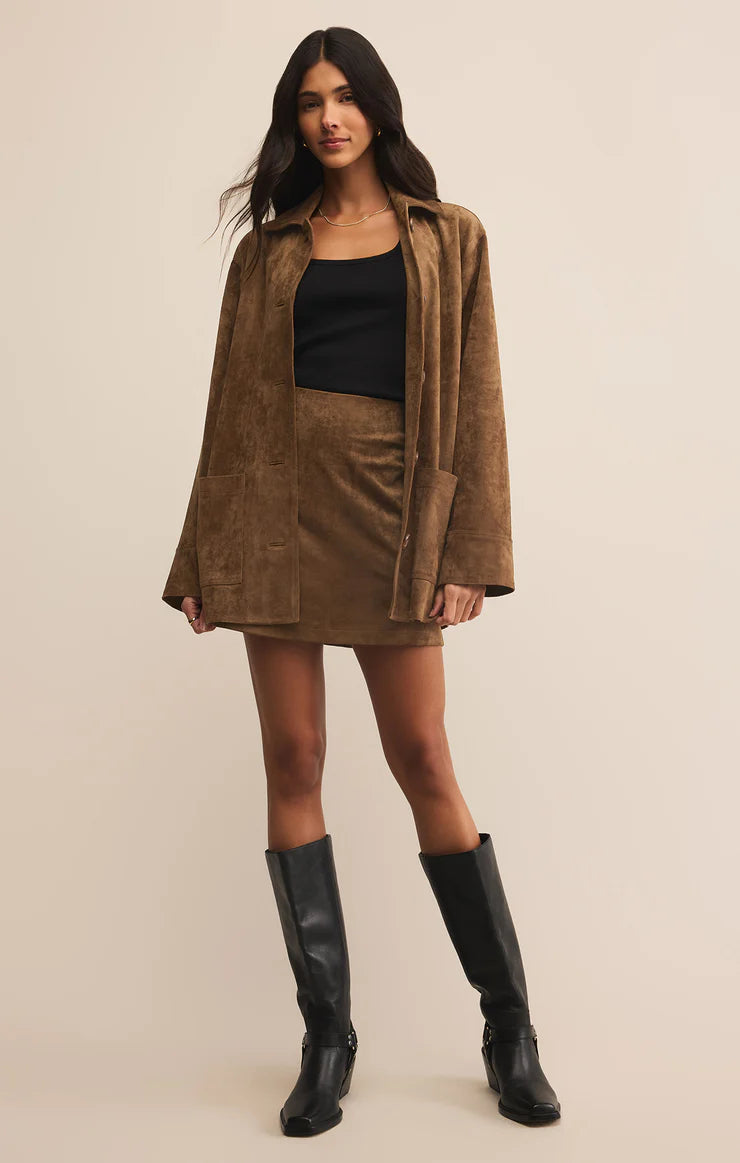 Ciera Suede Mini Skirt - Coconut