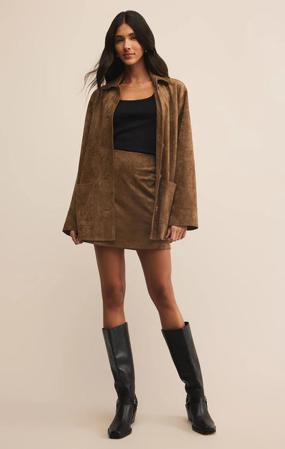 Ciera Suede Mini Skirt - Coconut