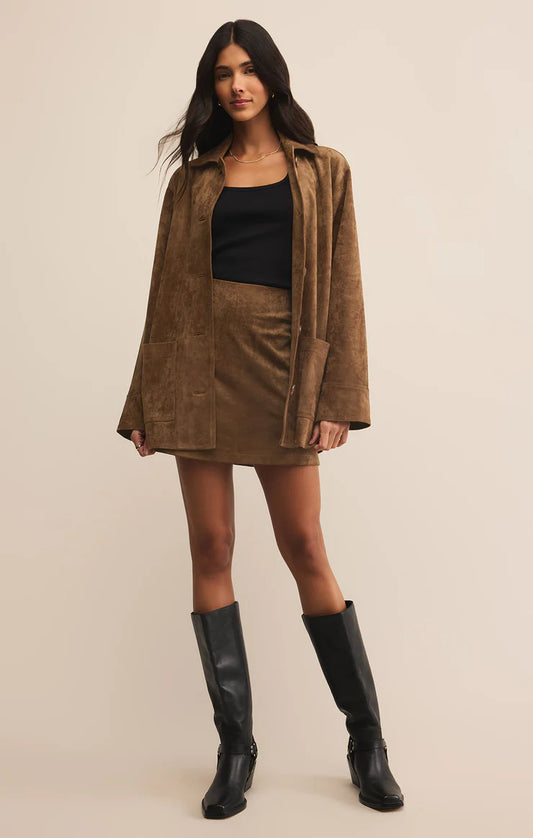 Ciera Suede Mini Skirt - Coconut