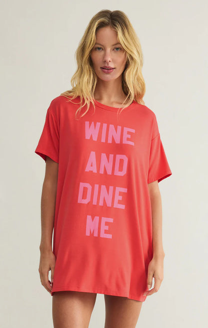 Wine & Dine Night Shirt - Hot Stuff