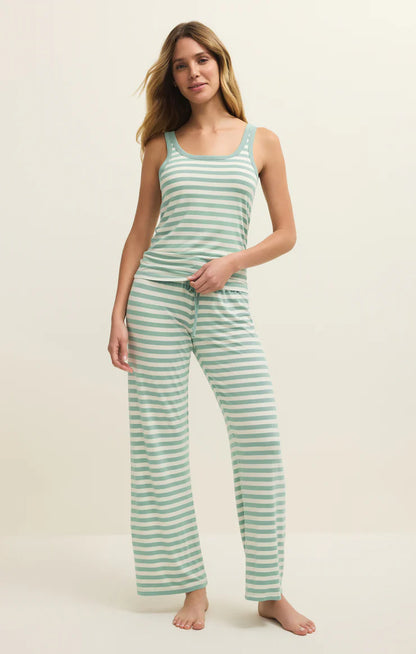 Kiera Stripe Tank - Crystal Green