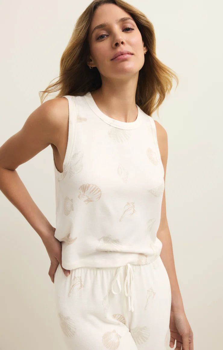 Warmer Days Shell Tank - Vanilla Ice