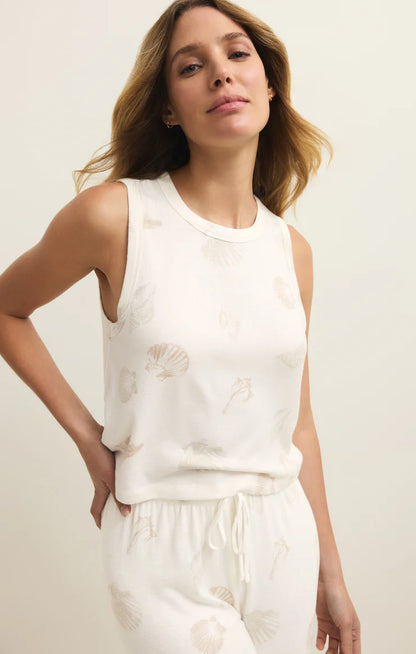 Warmer Days Shell Tank - Vanilla Ice