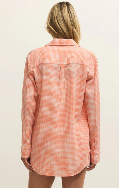Classic Gingham Top - Cantaloupe