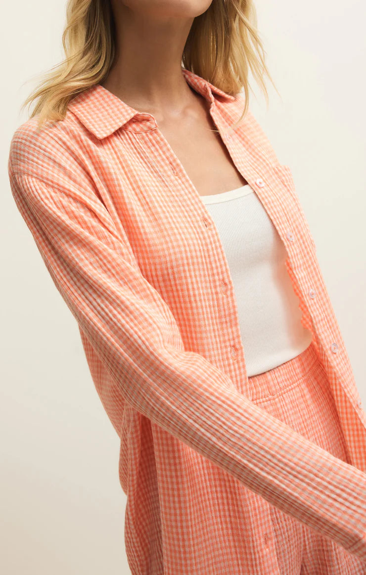 Classic Gingham Top - Cantaloupe