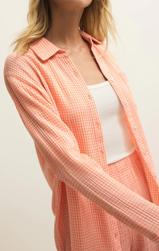 Classic Gingham Top - Cantaloupe