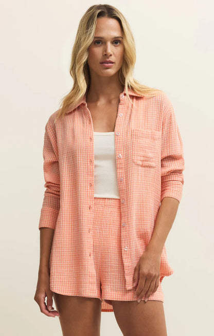 Classic Gingham Top - Cantaloupe