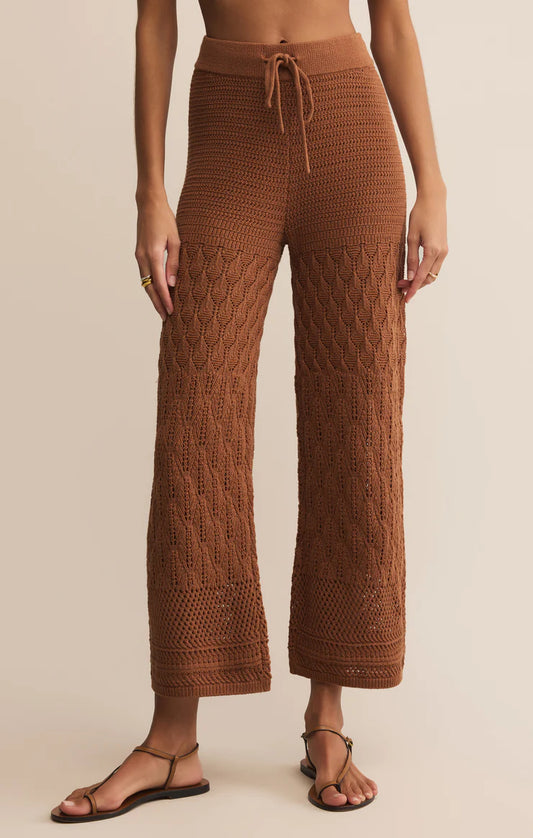 Adia Crochet Pant - Teakwood - BAY WINDOW