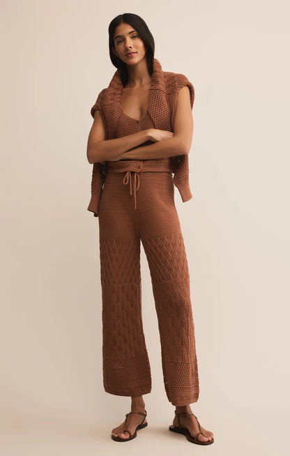 Adia Crochet Pant - Teakwood - BAY WINDOW