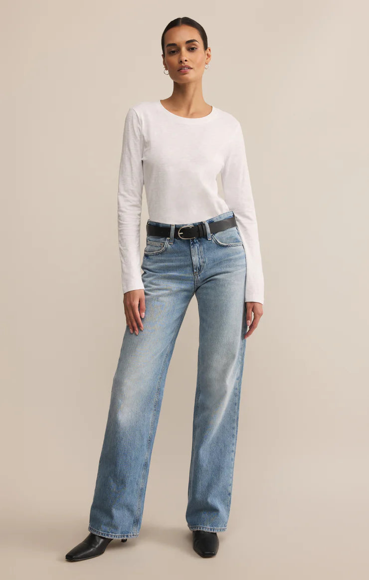 Modern Slub LS Tee - White - BAY WINDOW