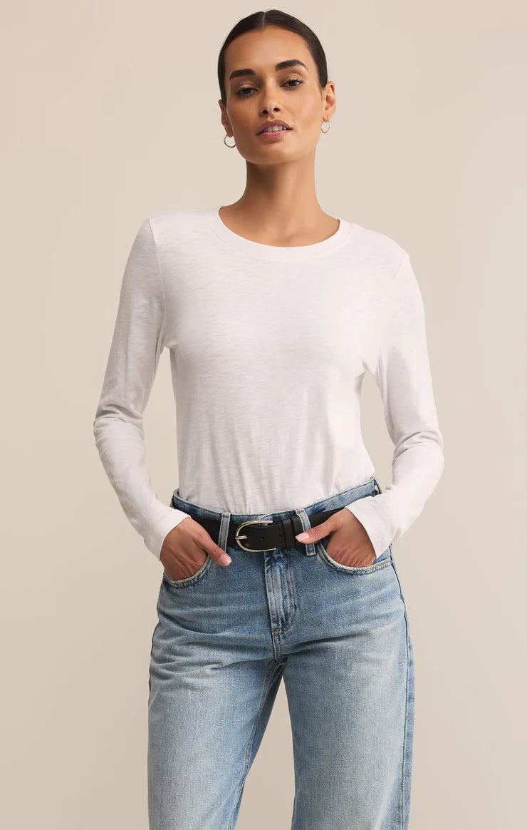 Modern Slub LS Tee - White - BAY WINDOW
