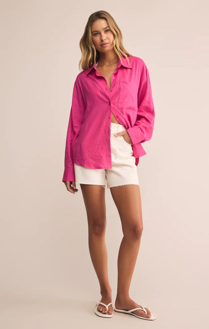 Alfie Button Up Shirt - Island Pink - BAY WINDOW