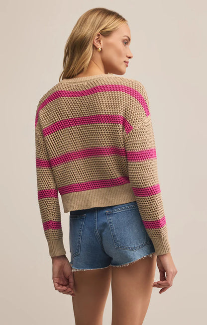 Broadbeach Striped Sweater - Biscuit - BAY WINDOW