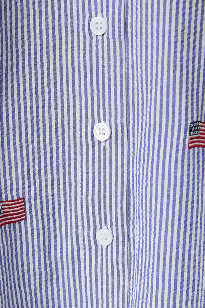 Stripe Flag Embroidered Shirt