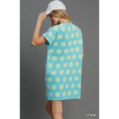 Floral Terry Cloth Short Dress