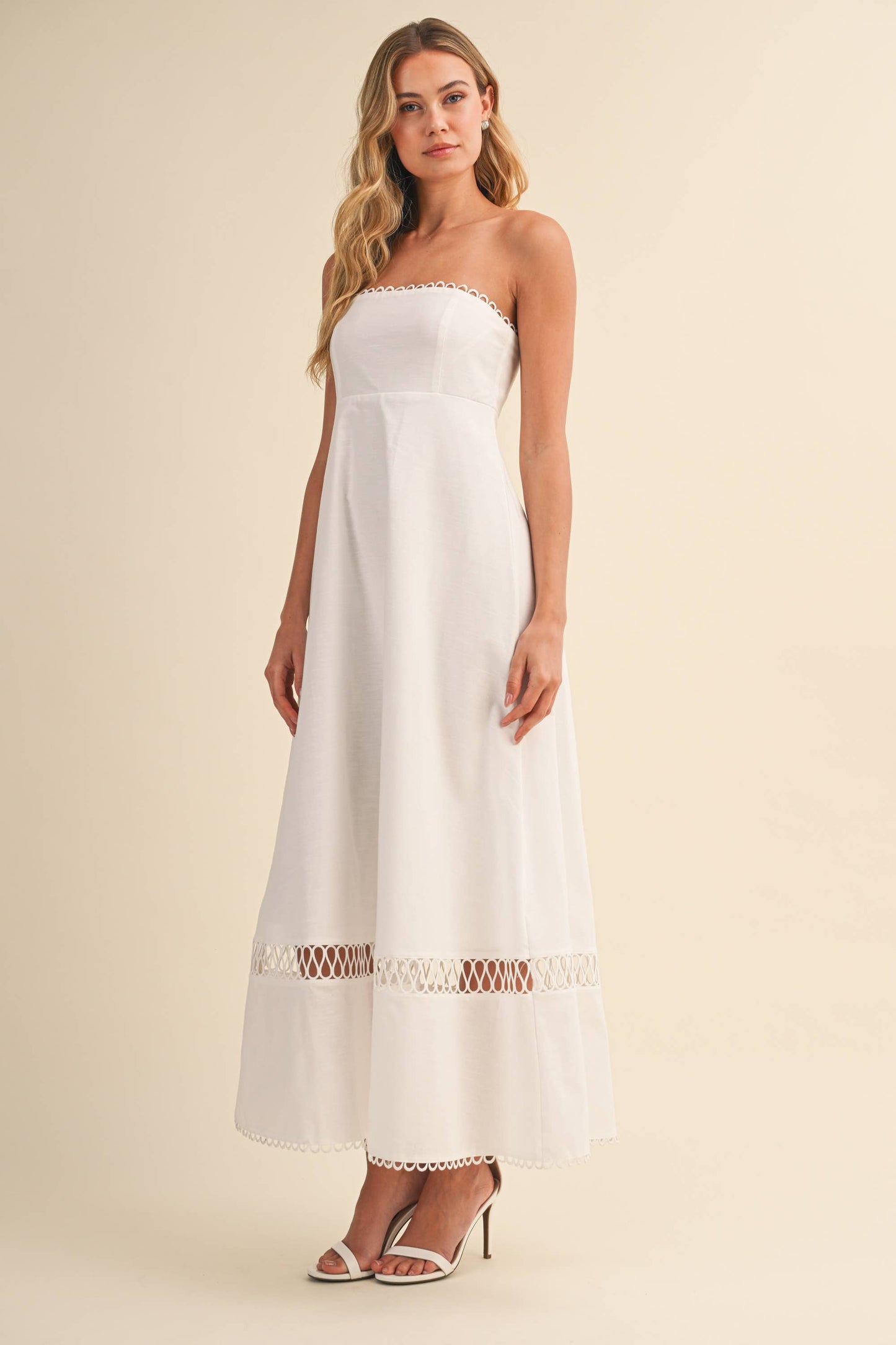 ID10248 LINEN ROPE EMBROIDERED ACCENT MINI DRESS
