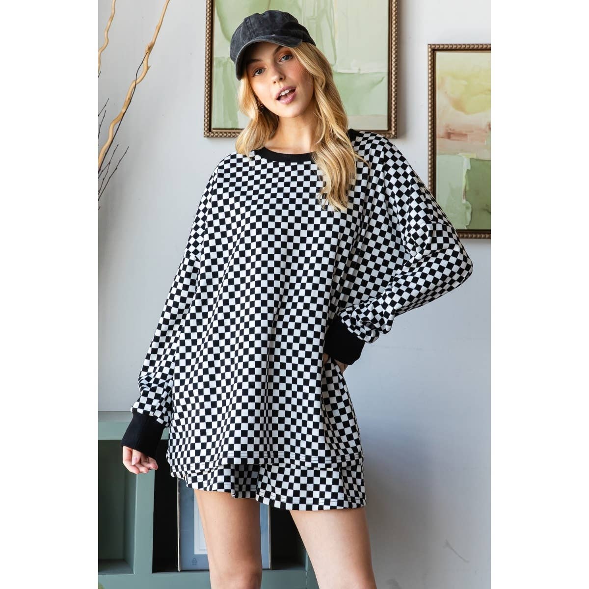 Checker Jersey Top and Short Set