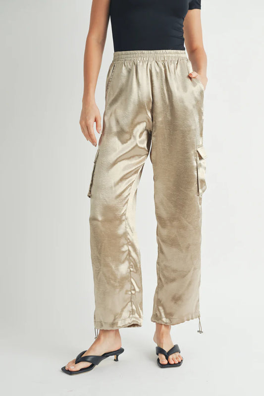 Satin Relaxed Fit Pants - BAY WINDOW