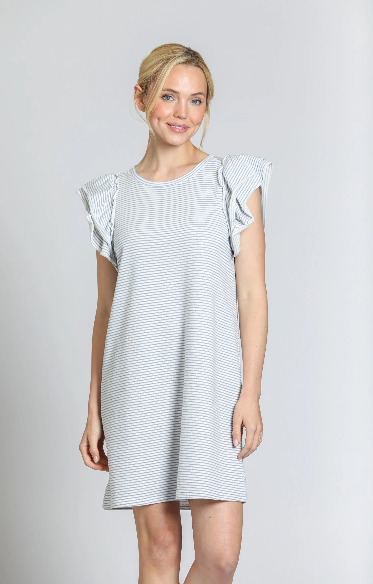 Double Dress Ruffle - Black/White Stripe - BAY WINDOW