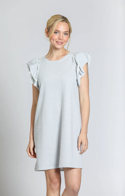 Double Dress Ruffle - Black/White Stripe - BAY WINDOW