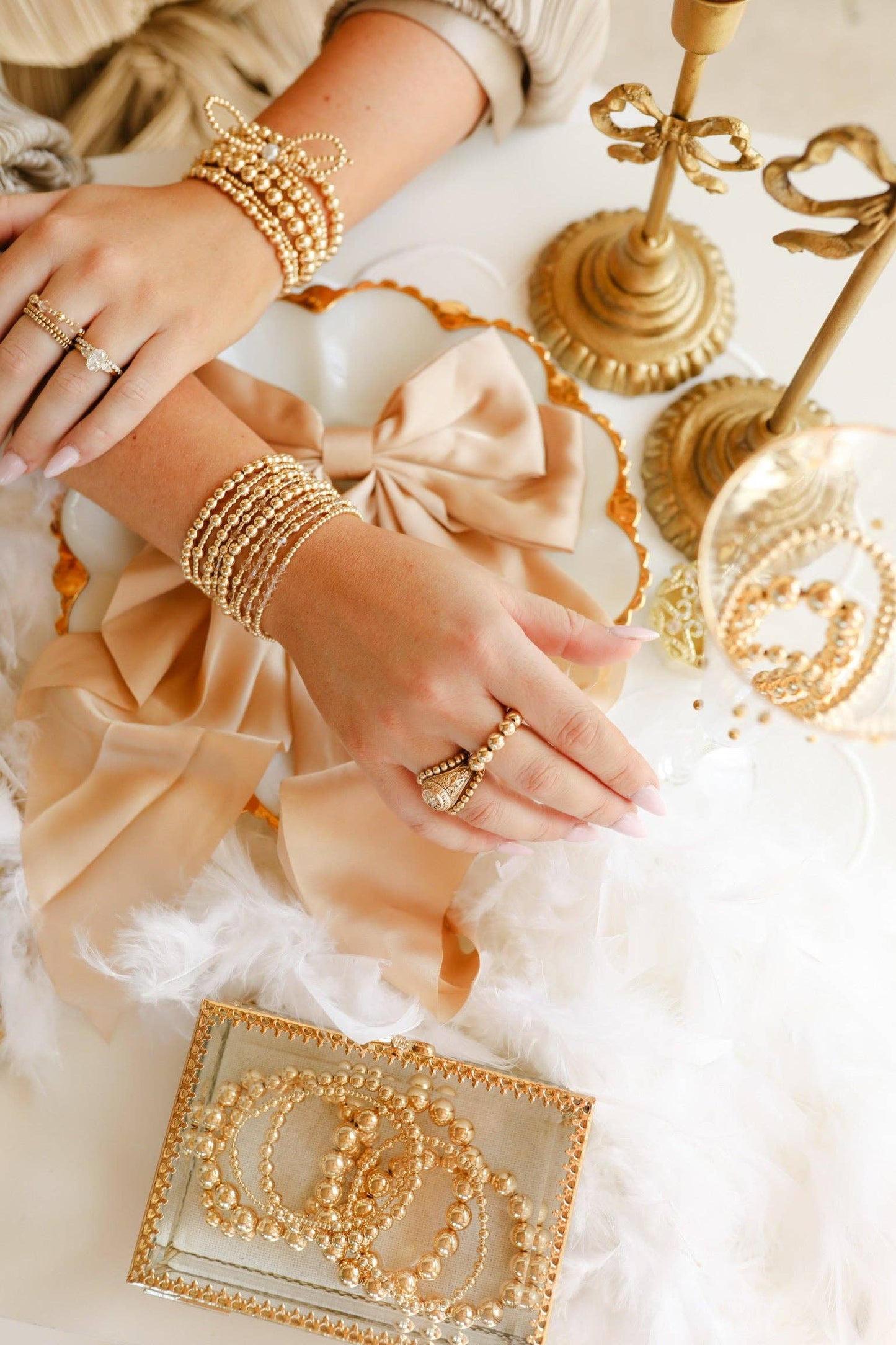 6MM Gold Beaded Ring