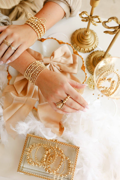 6MM Gold Beaded Ring