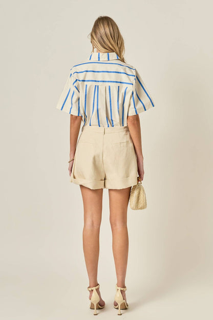 Striped Short Sleeve Top