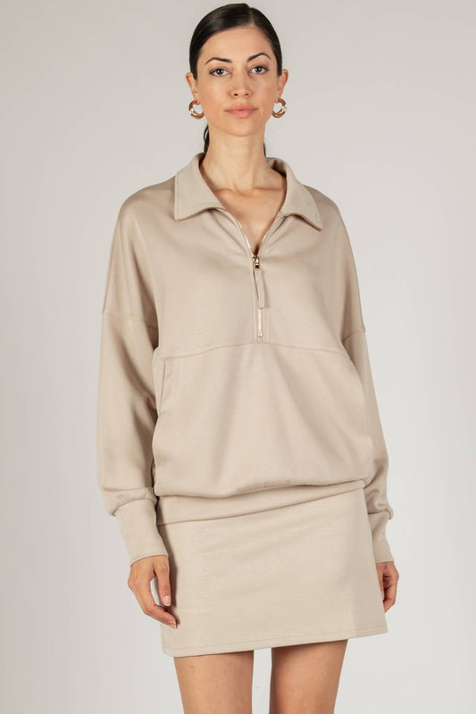 Butter Modal Zip Up Pullover - BAY WINDOW